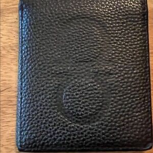 Salvatore Ferragamo Textured Black Leather Card Holder